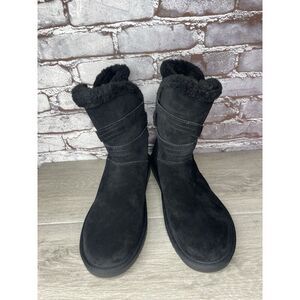 Koolaburra UGG Delene Black Suede Boots Buckle Boots Women’s 10M US/41EU 1121504